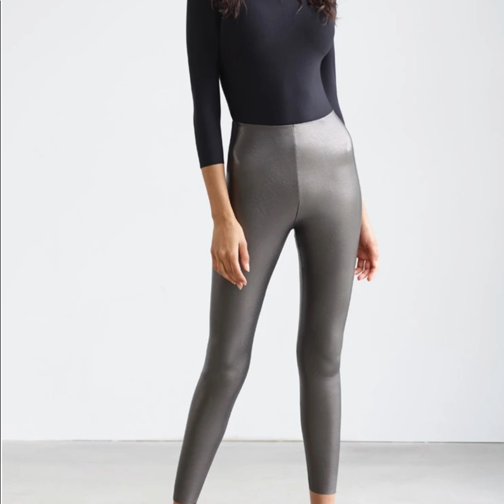 Commando High Waist Faux Leather Leggings Size L.